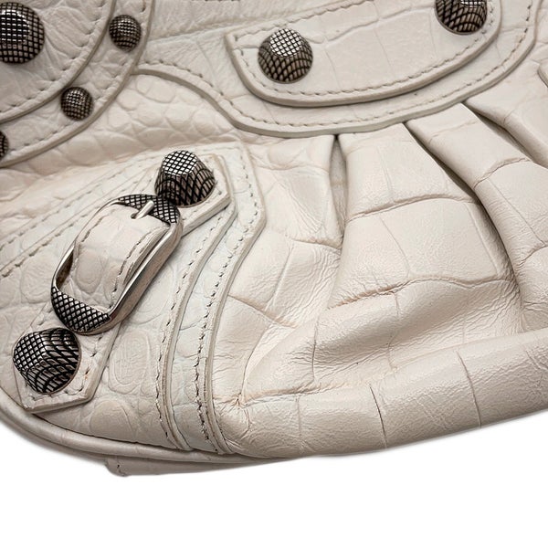 バレンシアガ ショルダーバッグ ルカゴール ミニ 型押しレザー 695814 BALENCIAGA 2way 白