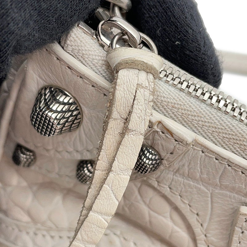 バレンシアガ ショルダーバッグ ルカゴール ミニ 型押しレザー 695814 BALENCIAGA 2way 白
