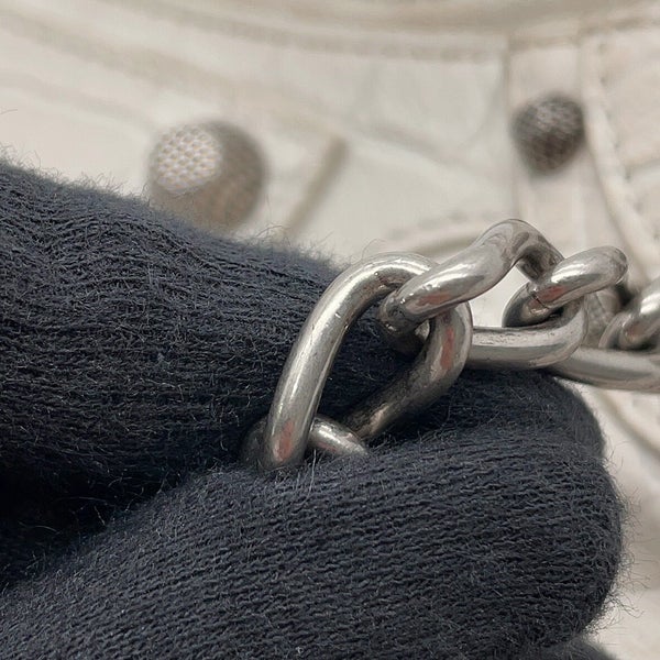バレンシアガ ショルダーバッグ ルカゴール ミニ 型押しレザー 695814 BALENCIAGA 2way 白