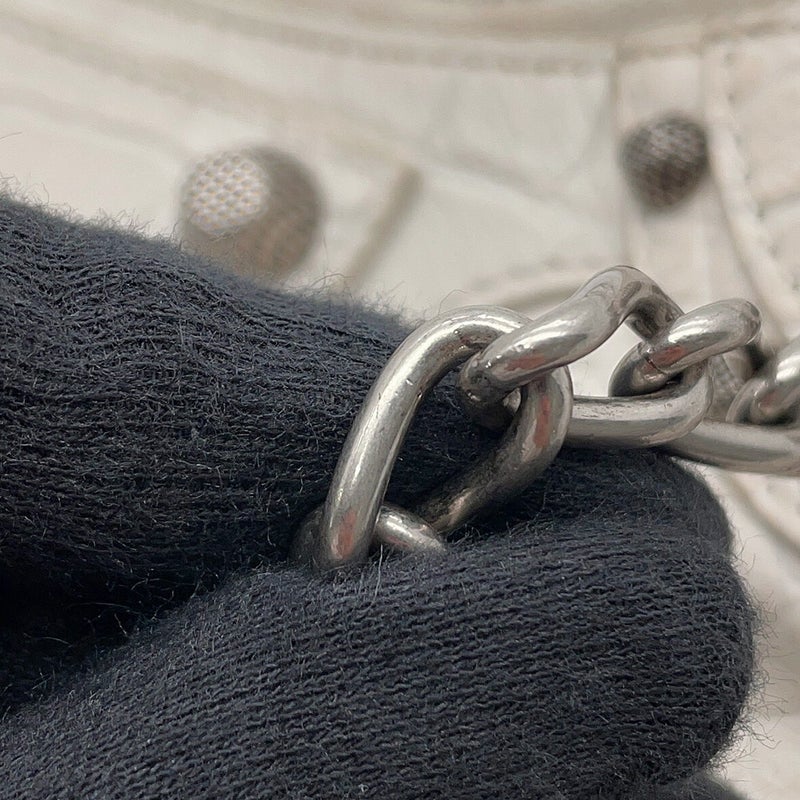バレンシアガ ショルダーバッグ ルカゴール ミニ 型押しレザー 695814 BALENCIAGA 2way 白