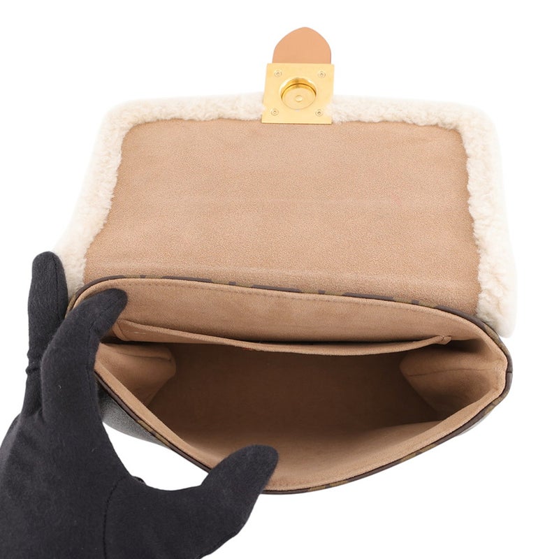 ルイヴィトン ハンドバッグ モノグラム/ムートン ロッキーBB M46318 LOUIS VUITTON 2wayショルダーバッグ