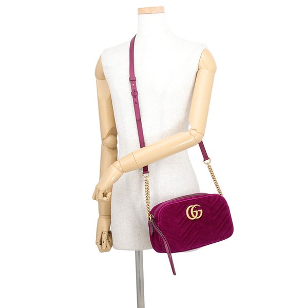 グッチ ショルダーバッグ GGマーモント キルティング スモール ベルベット 447632 GUCCI バッグ チェーンショルダー