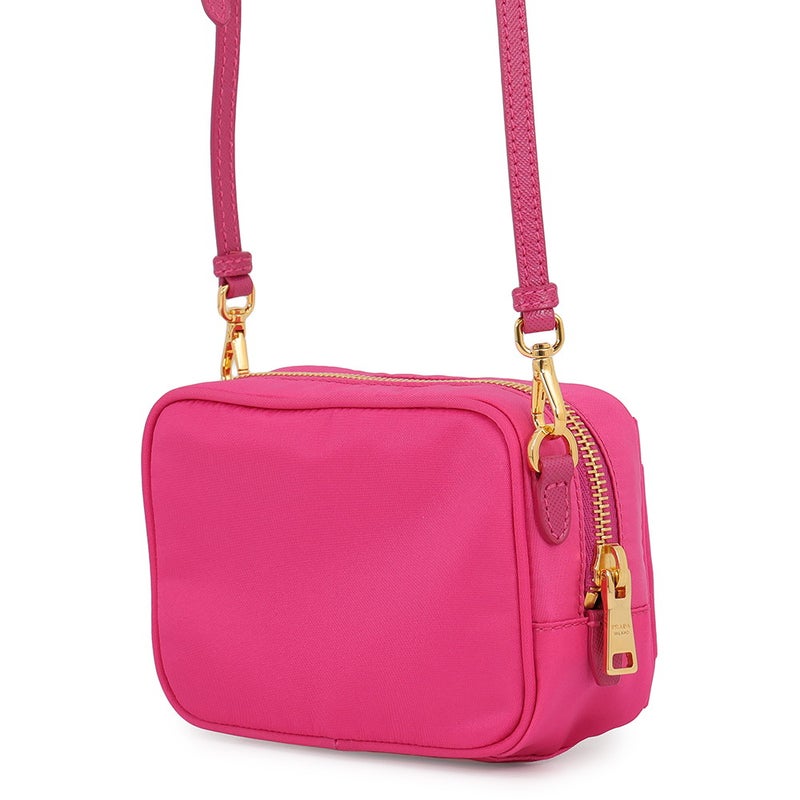 プラダ ショルダーバッグ リボン ロゴ ナイロン レザー 1N1727 PRADA