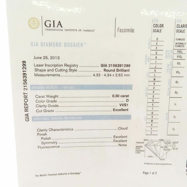 ヴァンクリーフ&アーペル リング ロマンス ソリティア ダイヤ 0.30ct Pt950プラチナ サイズ50 GIA鑑定書コピー 指輪