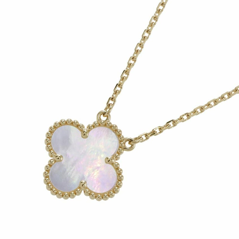 ヴァンクリーフ&アーペル ネックレス ヴィンテージ アルハンブラ ペンダント マザーオブパール K18YGイエローゴールド VCARA45900