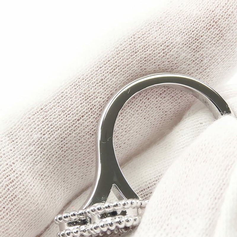 ヴァンクリーフ&アーペル リング マジック アルハンブラ アントレ レ ドア リング ホワイト&グレー マザーオブパール K18WG サイズ56