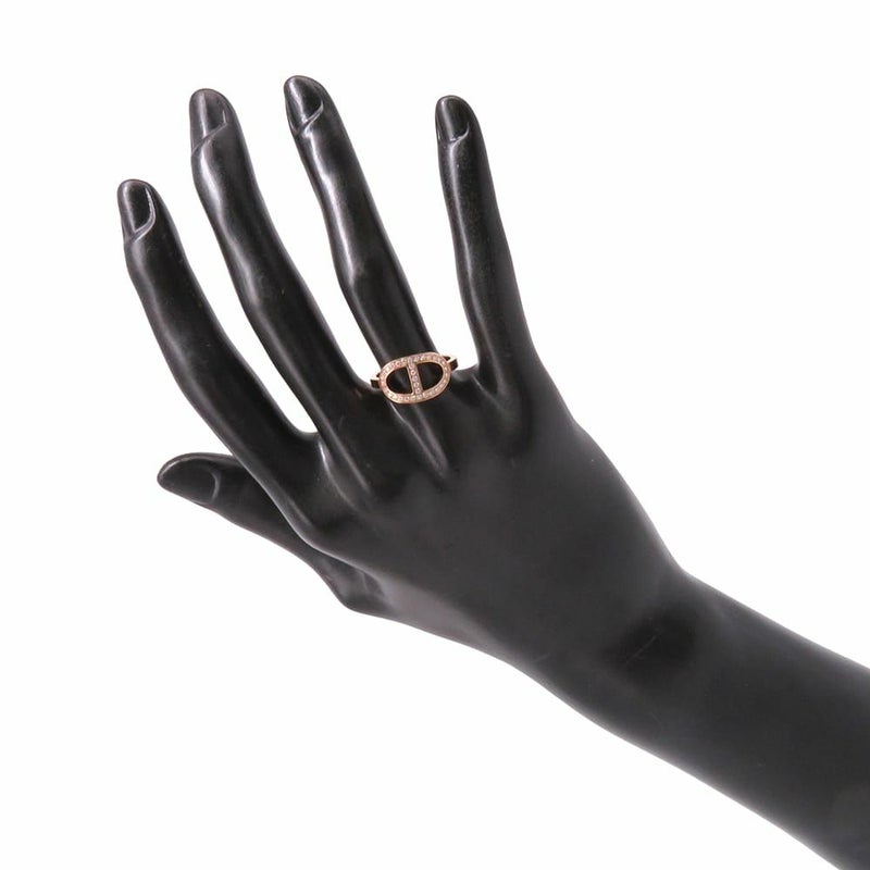 エルメス リング シェーヌダンクル コントゥール MM ダイヤモンド 33P 0.21ct K18PG リングサイズ52 HERMES 指輪