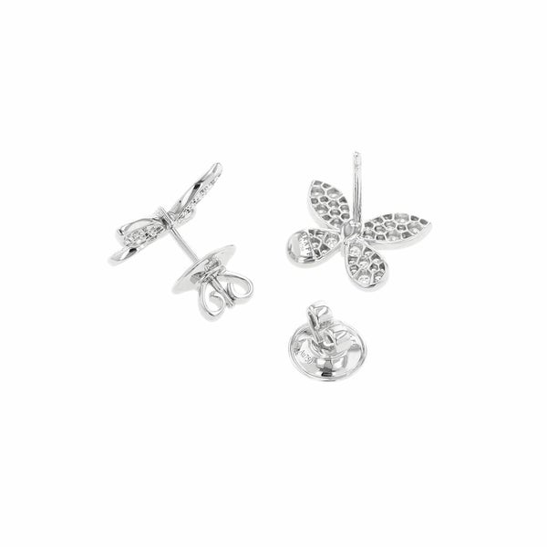 グラフ ピアス パヴェ バタフライ ダイヤモンド スモール スタッド イヤリング ダイヤ 計約1.10ct K18WGホワイトゴールド RGE1152
