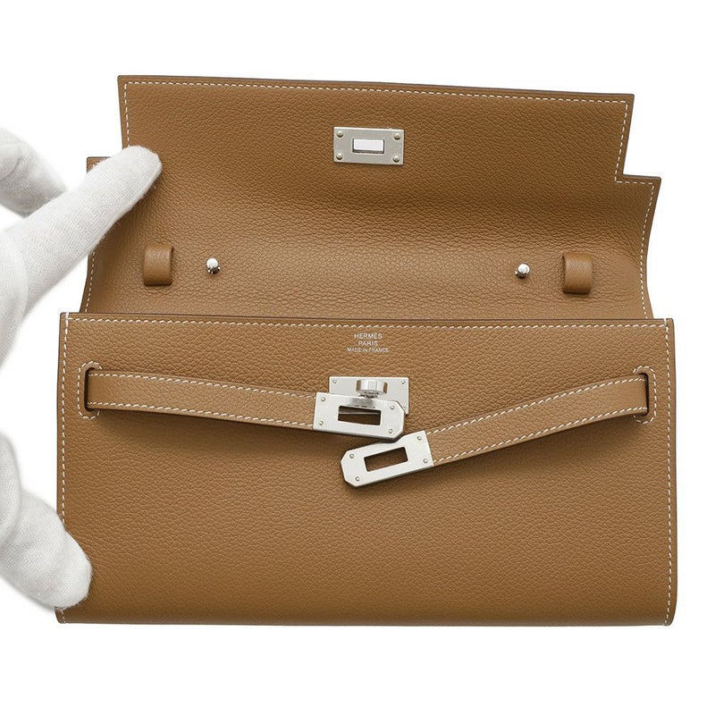 エルメス ケリーウォレット ロング トゥーゴー ゴールド/シルバー金具 エバーカラー K刻印 HERMES 財布