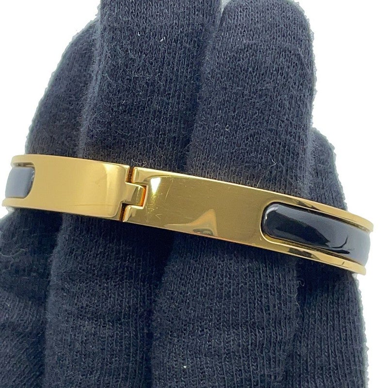 エルメス ブレスレット ミニクリック ケリー PM エナメル ブラック/ゴールド金具 HERMES 黒