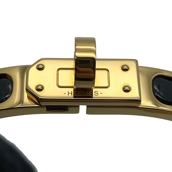 エルメス ブレスレット ミニクリック ケリー PM エナメル ブラック/ゴールド金具 HERMES 黒