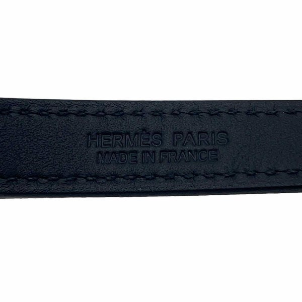 エルメス ネックレス ケリーラリアット Kelly lariat ブラック/シルバー金具 スイフト W刻印 HERMES 黒