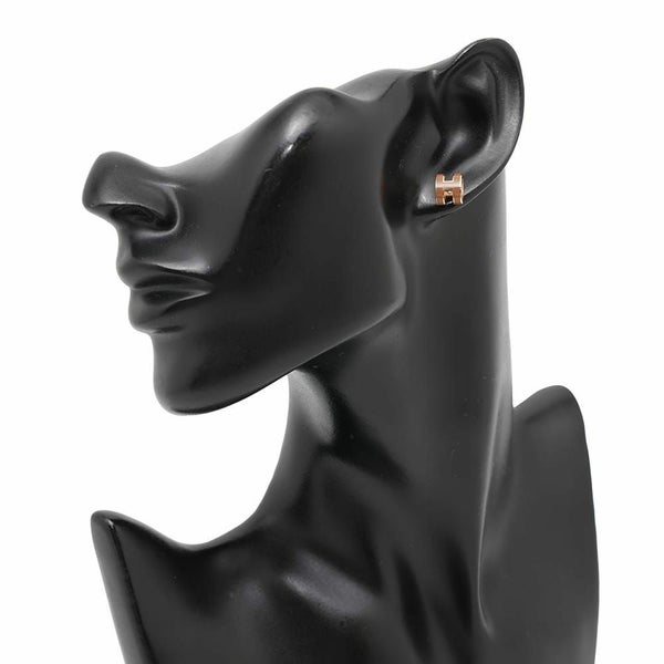 エルメス ピアス ミニ・ポップアッシュ マロングラッセ/ピンクゴールド金具 Hモチーフ HERMES Pop H ポップH