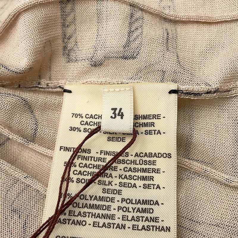 エルメス カーディガン カイエ・デュ・コルポルトゥール カシミヤ シルク レディースサイズ34 HERMES