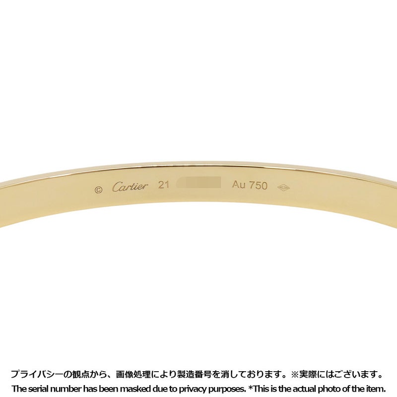 カルティエ ブレスレット ラブブレス クラシックモデル K18YGイエローゴールド サイズ21 B6067521 LOVEブレスレット バングル