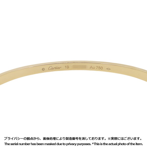 カルティエ ブレスレット ラブブレスSM スモールモデル K18YGイエローゴールド サイズ19 B6079119 LOVEブレスレット バングル