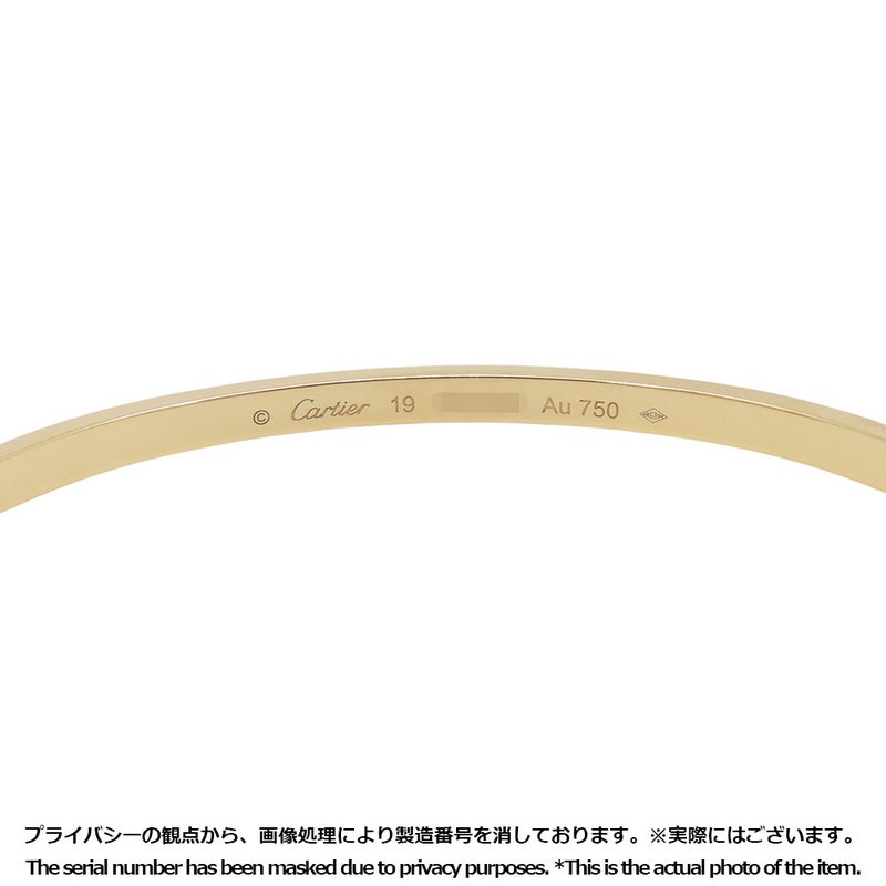 カルティエ ブレスレット ラブブレスSM スモールモデル K18YGイエローゴールド サイズ19 B6079119 LOVEブレスレット バングル