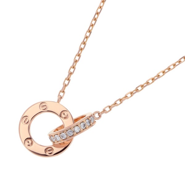 カルティエ ネックレス LOVE パヴェ ダイヤモンド 48P 計0.30ct K18PGピンクゴールド B7224528 ラブ ペンダント