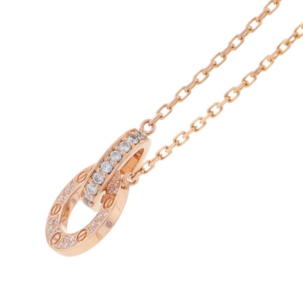 カルティエ ネックレス LOVE パヴェ ダイヤモンド 48P 計0.30ct K18PGピンクゴールド B7224528 ラブ ペンダント