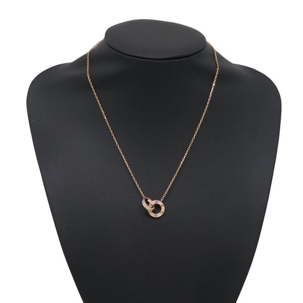 カルティエ ネックレス LOVE パヴェ ダイヤモンド 48P 計0.30ct K18PGピンクゴールド B7224528 ラブ ペンダント