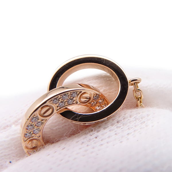 カルティエ ネックレス LOVE パヴェ ダイヤモンド 48P 計0.30ct K18PGピンクゴールド B7224528 ラブ ペンダント