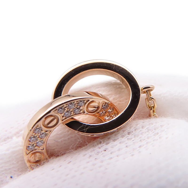 カルティエ ネックレス LOVE パヴェ ダイヤモンド 48P 計0.30ct K18PGピンクゴールド B7224528 ラブ ペンダント