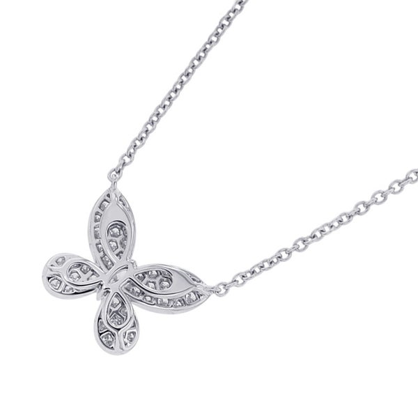 グラフ ネックレス パヴェ バタフライ ダイヤモンド ミニ ペンダント ダイヤ 計約0.55ct K18WGホワイトゴールド RGP550