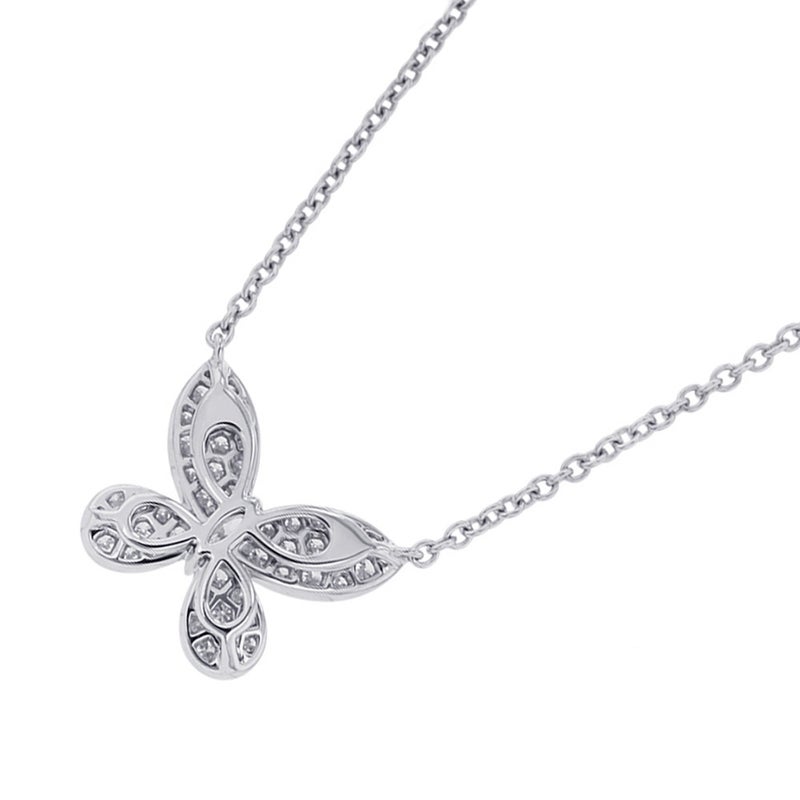 グラフ ネックレス パヴェ バタフライ ダイヤモンド ミニ ペンダント ダイヤ 計約0.55ct K18WGホワイトゴールド RGP550