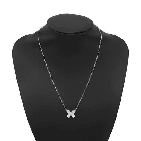 グラフ ネックレス パヴェ バタフライ ダイヤモンド ミニ ペンダント ダイヤ 計約0.55ct K18WGホワイトゴールド RGP550