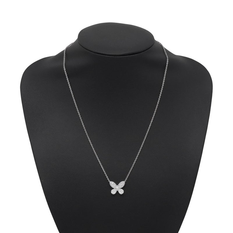 グラフ ネックレス パヴェ バタフライ ダイヤモンド ミニ ペンダント ダイヤ 計約0.55ct K18WGホワイトゴールド RGP550