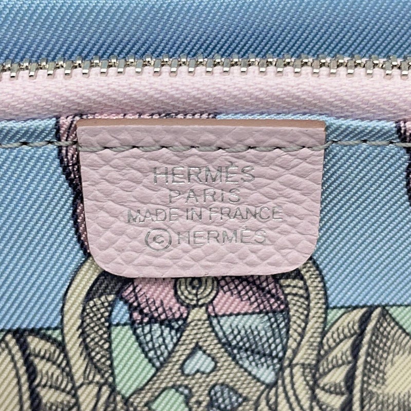 エルメス 長財布 アザップロング シルクイン モーヴペール/シルバー金具 エプソン K刻印 HERMES 財布