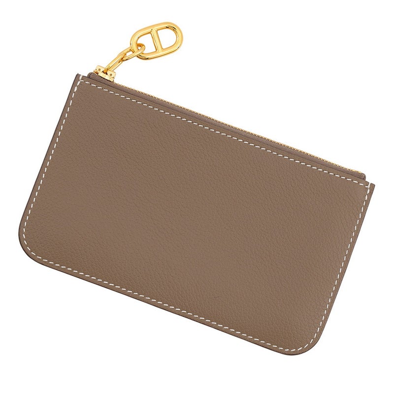 エルメス カードケース ジップアンゴー シェーヌ・ダンクル エトゥープ/ゴールド金具 エバーカラー K刻印 財布 定期入れ