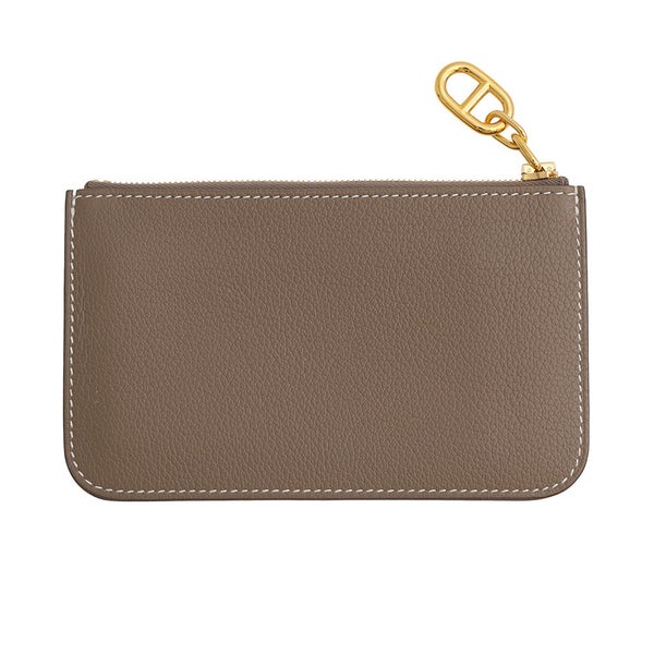 エルメス カードケース ジップアンゴー シェーヌ・ダンクル エトゥープ/ゴールド金具 エバーカラー K刻印 財布 定期入れ