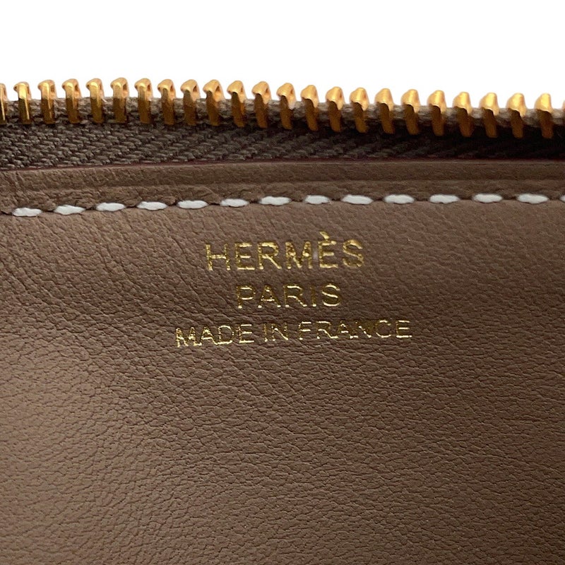 エルメス カードケース ジップアンゴー シェーヌ・ダンクル エトゥープ/ゴールド金具 エバーカラー K刻印 財布 定期入れ