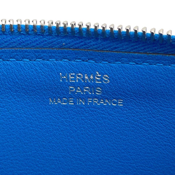 エルメス カードケース ジップアンゴー シェーヌ・ダンクル ブルーイドラ/シルバー金具 エバーカラー K刻印 財布 定期入れ