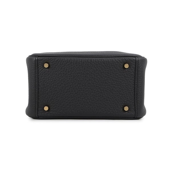 エルメス ハンドバッグ リンディ ミニ ブラック/ゴールド金具 トリヨンクレマンス G刻印 2wayショルダーバッグ 黒
