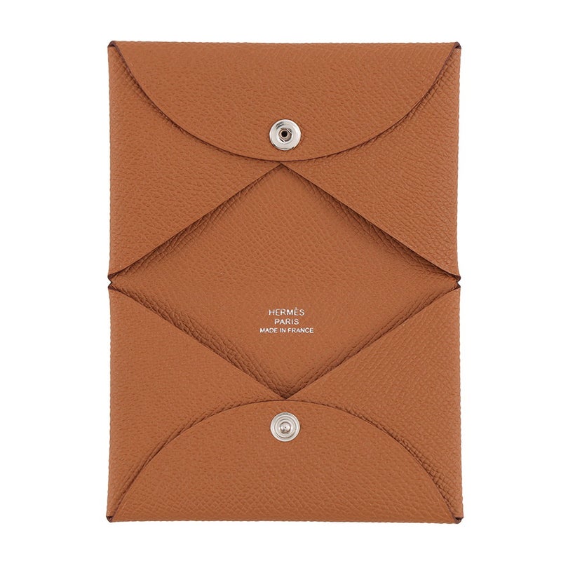 エルメス カードケース カルヴィ ゴールド エプソン W刻印 HERMES 名刺入れ
