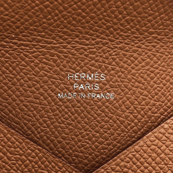 エルメス カードケース カルヴィ ゴールド エプソン W刻印 HERMES 名刺入れ