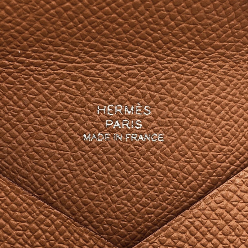 エルメス カードケース カルヴィ ゴールド エプソン W刻印 HERMES 名刺入れ
