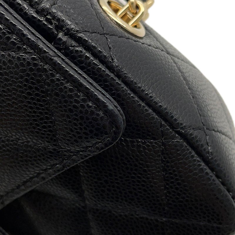 シャネル チェーンショルダーバッグ マトラッセ ココマーク クラシック チェーンクラッチ キャビアスキン AP4425 CHANEL 黒