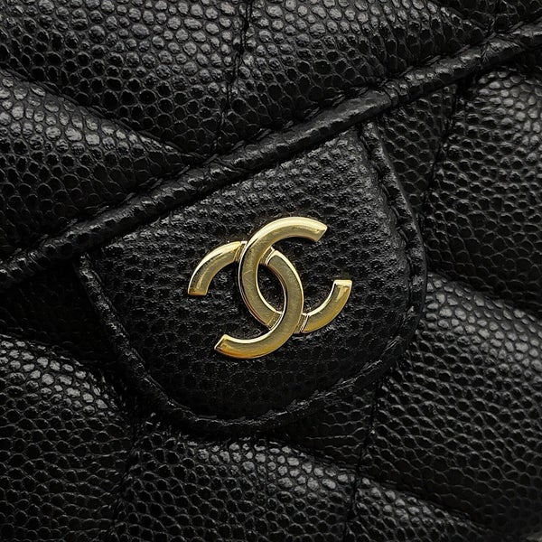 シャネル チェーンショルダーバッグ マトラッセ ココマーク クラシック チェーンクラッチ キャビアスキン AP4425 CHANEL 黒