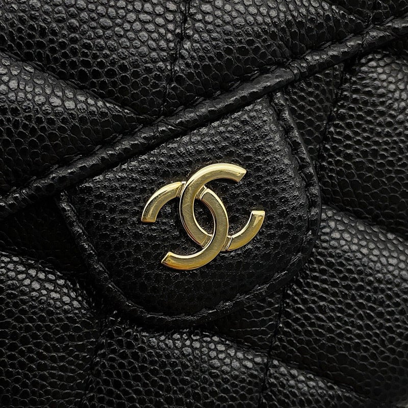 シャネル チェーンショルダーバッグ マトラッセ ココマーク クラシック チェーンクラッチ キャビアスキン AP4425 CHANEL 黒
