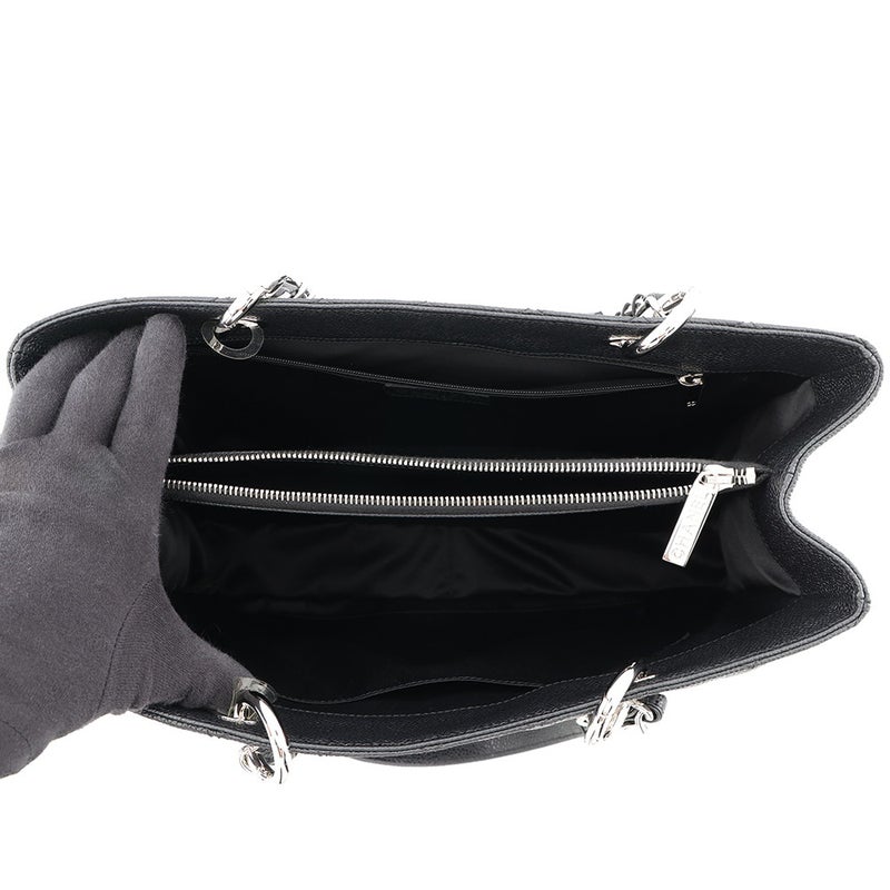 シャネル チェーントートバッグ ココマーク マトラッセ GST キャビアスキン A50995 CHANEL ショルダーバッグ 黒