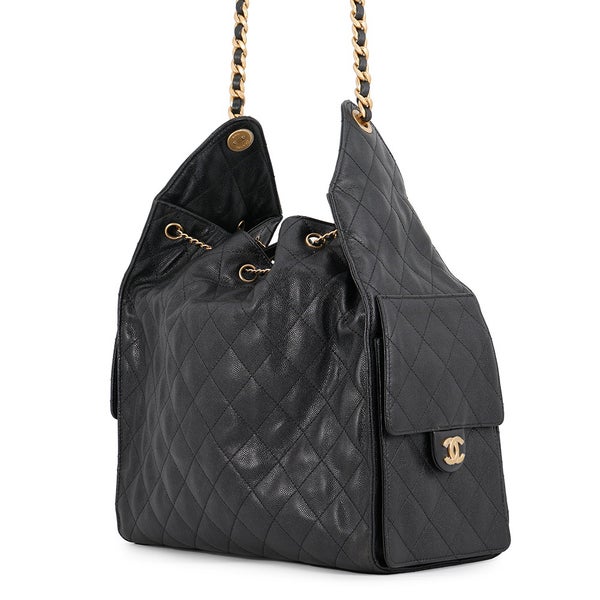 シャネル チェーンショルダーバッグ CHANEL25 ミディアム ココマーク マトラッセ キャビアスキン AS5311 CHANEL 黒