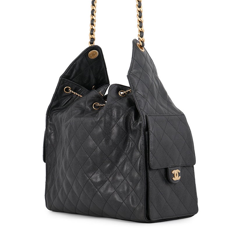 シャネル チェーンショルダーバッグ CHANEL25 ミディアム ココマーク マトラッセ キャビアスキン AS5311 CHANEL 黒