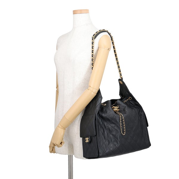 シャネル チェーンショルダーバッグ CHANEL25 ミディアム ココマーク マトラッセ キャビアスキン AS5311 CHANEL 黒