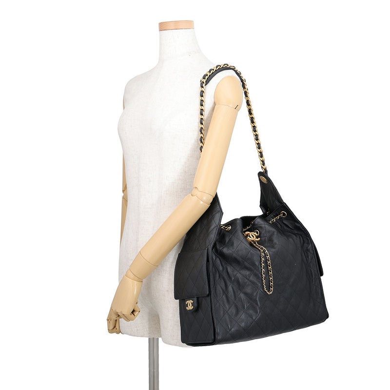 シャネル チェーンショルダーバッグ CHANEL25 ミディアム ココマーク マトラッセ キャビアスキン AS5311 CHANEL 黒