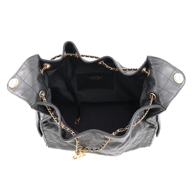 シャネル チェーンショルダーバッグ CHANEL25 ミディアム ココマーク マトラッセ キャビアスキン AS5311 CHANEL 黒