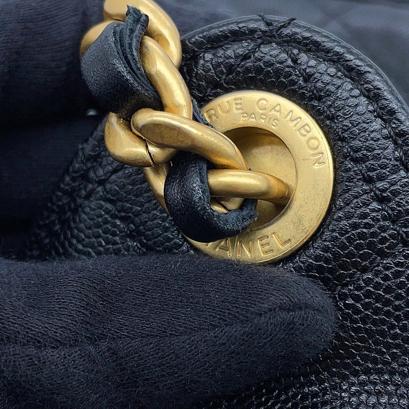 シャネル チェーンショルダーバッグ CHANEL25 ミディアム ココマーク マトラッセ キャビアスキン AS5311 CHANEL 黒