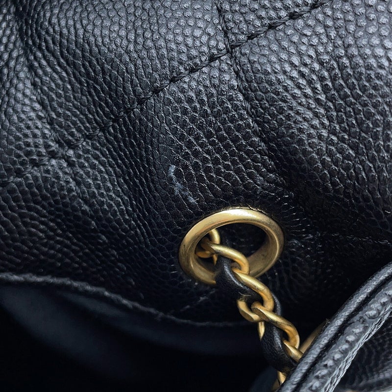 シャネル チェーンショルダーバッグ CHANEL25 ミディアム ココマーク マトラッセ キャビアスキン AS5311 CHANEL 黒